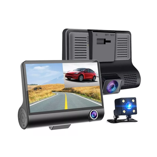 Cámara Para Carro Dvr 3 Lentes 1080p Full Hd Dash Cam 3 En 1