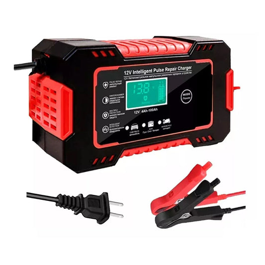 Cargador Bateria Carro Moto 12v Pantalla