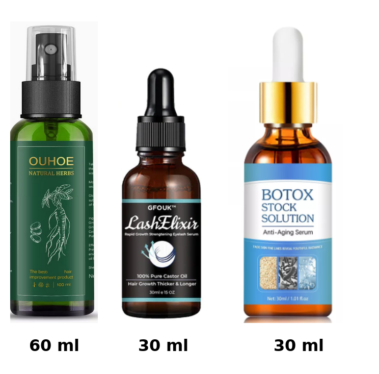 Spray Ouhoe 60 ML+ Lashelixir 30 ML + Suero efecto Lifting 30 ML